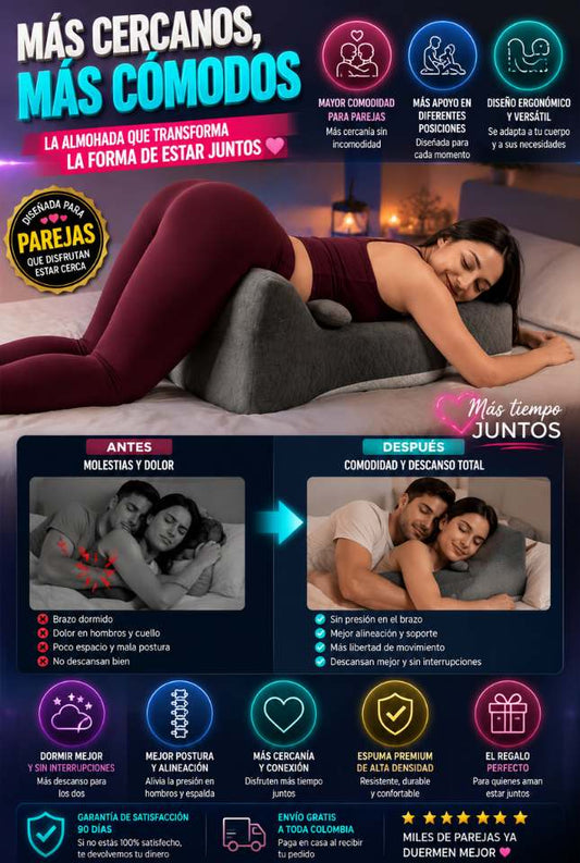 Almohada Erótica Ergonómica™ Mejora la comodidad, el soporte y la estabilidad en cada momento íntimo.