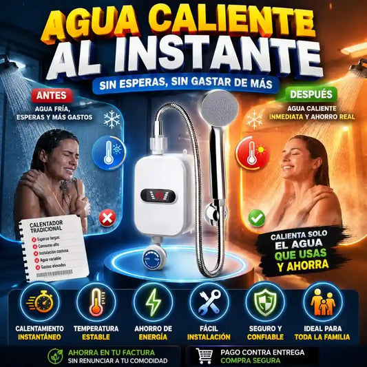 Calentador de Ducha Eléctrico™ Disfruta Agua Caliente al Instante - Convierte tu Ducha en un Momento de Comodidad