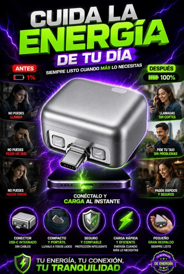PowerMini USB-C™ | 🛡️ Protección inteligente contra sobrecarga, sobrecalentamiento y cortocircuitos.