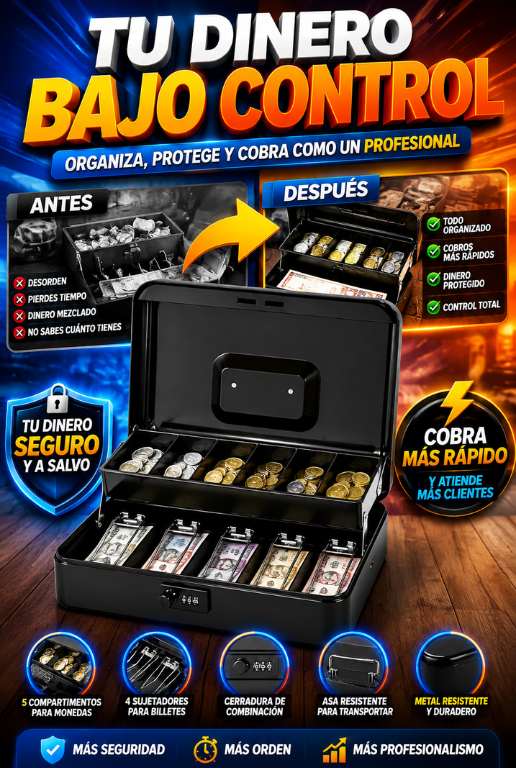 Caja Organizadora de Dinero con Clave | Mantén Cada Peso Organizado y Bajo Control