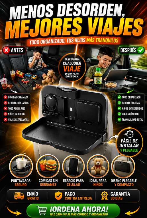 Mesa Organizadora para Asiento | Comidas Sin Derrames y Más Comodidad