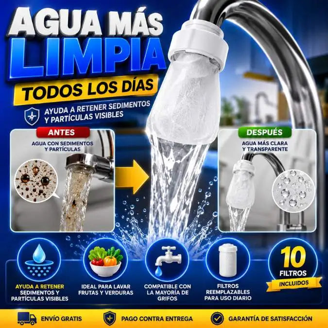 AquaProtect™ | Filtro para Agua de Grifo con 10 Filtros Reemplazables