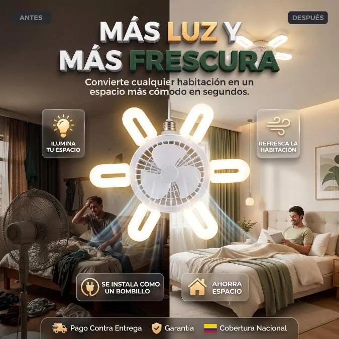FanLight Pro™ | Más Luz y Más Frescura en un Solo Espacio | La Solución 2 en 1 para tu Hogar