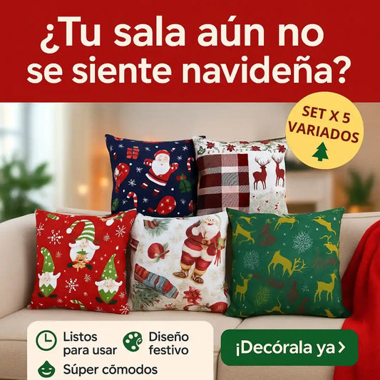 Navihogar® Set X 5 Cojines Edición Navidad