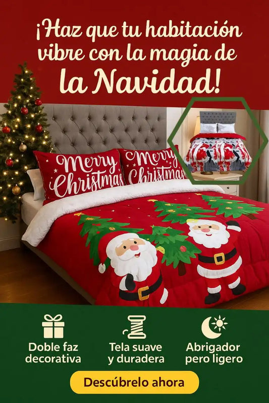 Navidream® Edredon Doble Faz Cama Doble Navidad