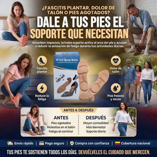 FootRelief™ – Ayuda a absorber el impacto generado al caminar – Proporciona soporte activo al arco del pie.