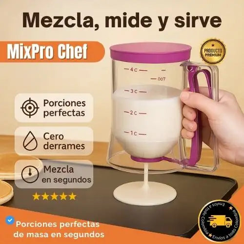 MixPro Mezcla, mide y sirve sin ensuciar. Todo en un solo paso.