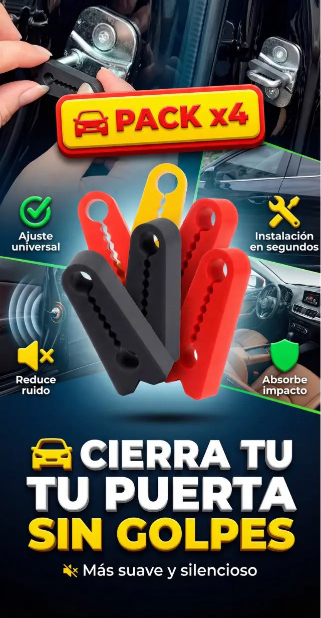 ¡Lleva el Pack X4 Protector de Puertas Ultra-Quiet: No más ruidos molestos ni daños en el cierre.