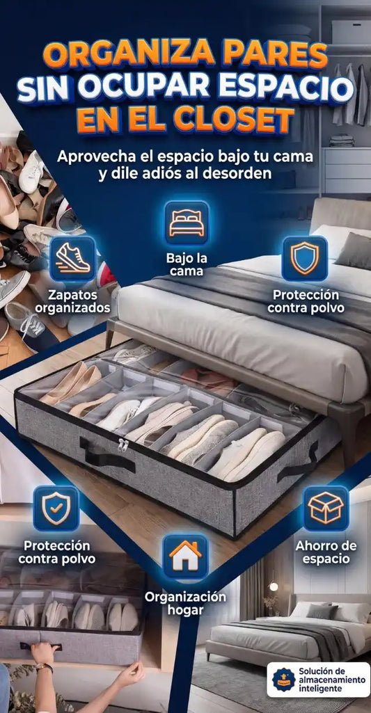 SpaceZap™ 12 Bajo Cama – Orden oculto inteligente 🔥 Llévalo hoy con 35% de descuento 🔥