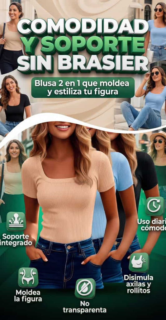 camiseta 2 en 1 con sujetador integrado