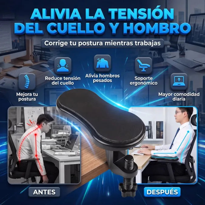 💻 Soporte Ergonómico Reposabrazos para Escritorio | Alivia la Tensión de Cuello y Hombros 🧠 Convierte Tu Escritorio en una Estación Saludable
