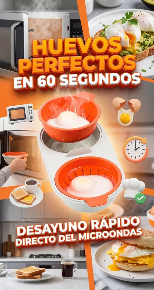 Molde para Huevos Pochados en Microondas | Desayunos en 1 Minuto