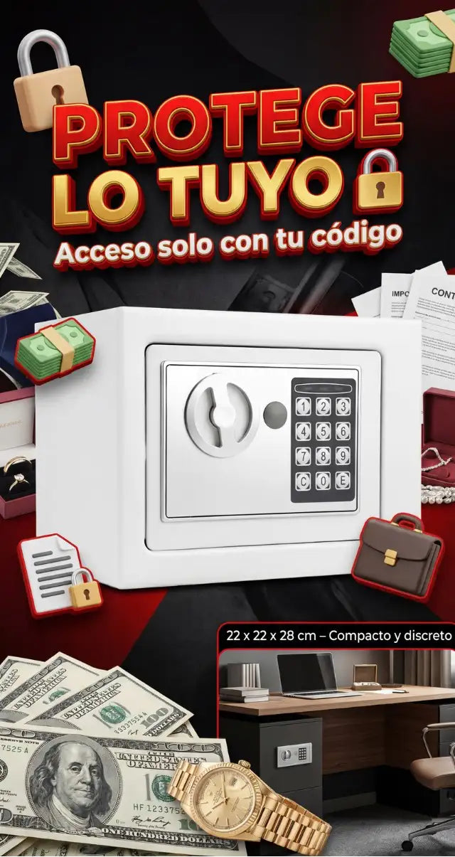 No Arriesgues Tu Dinero ⚠️ Caja Fuerte Digital con Clave para Protección Total en Casa o Negocio