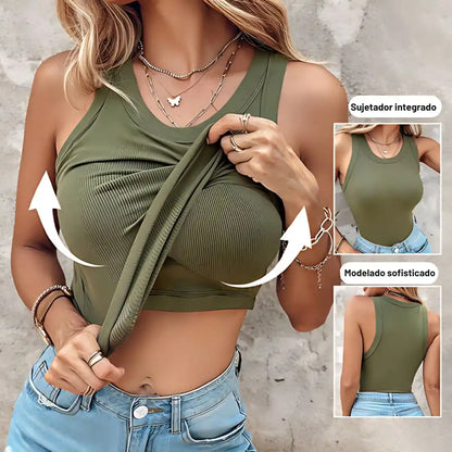 BLUSA 2 EN 1  “Blusa + sujetador integrado ajusta Realsa y Moldea ❤️HOY CON 40%DCTO❤️