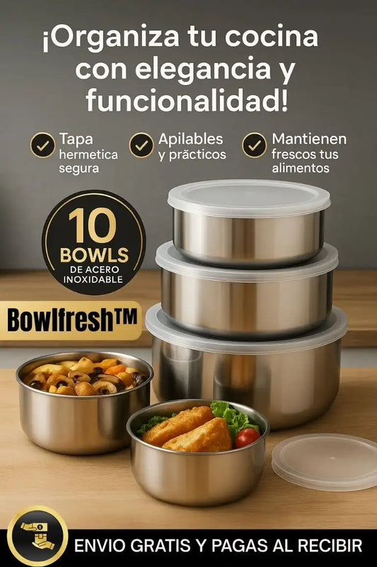 Bowlfresh™🔥¡Llévate el set completo de 10 bowls herméticos por tiempo limitado!
