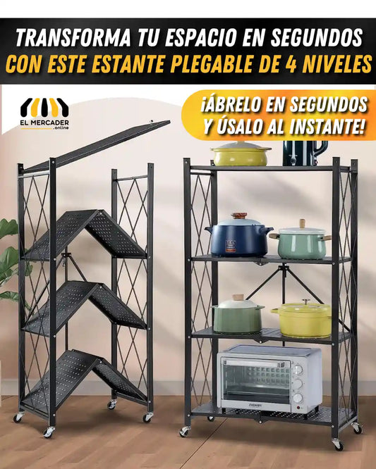 ESTANTE ORGANIZADOR PLEGABLE DE METAL 4 PISOS