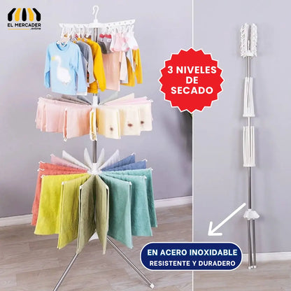 tendedero 🧦plegable 360- 3 Niveles de secado rápido
