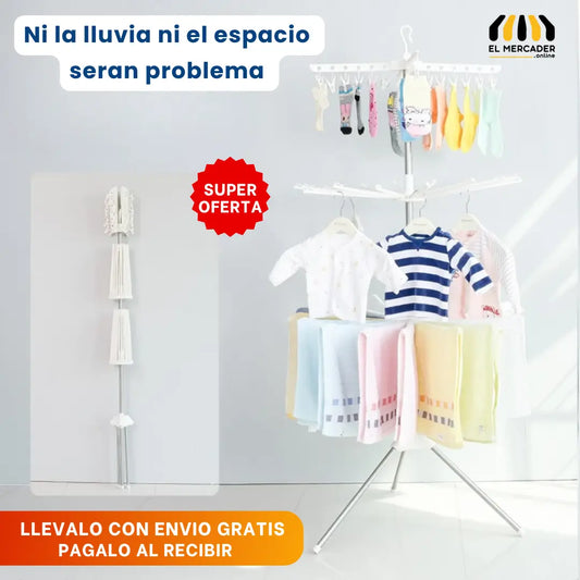 tendedero 🧦plegable 360- 3 Niveles de secado rápido
